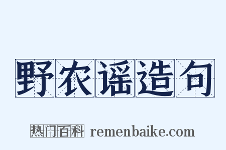 野农谣造句是什么意思的图片